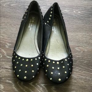 Size 6.5 Black Studded ballet flats